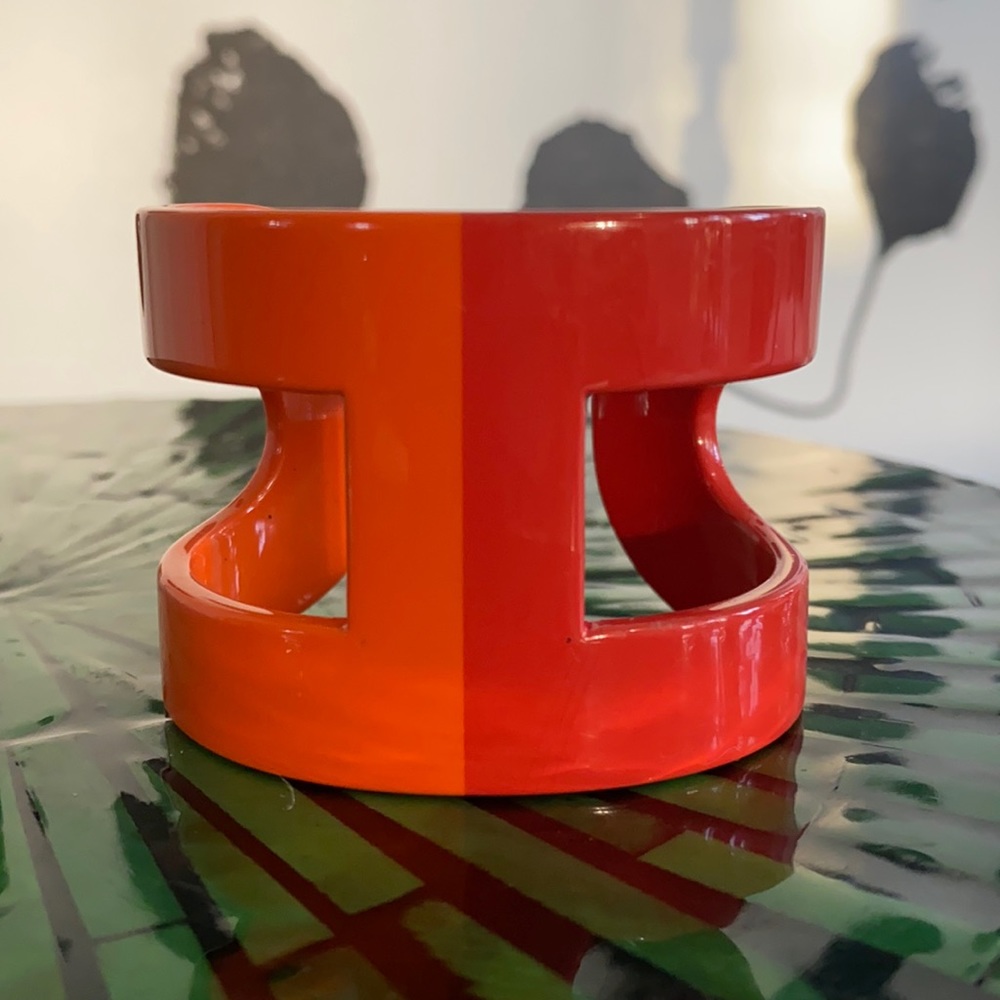 HERMÈS orange and red lacquer PM Bracelet